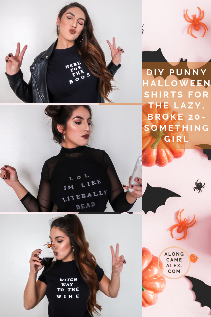 DIY punny Halloween shirts for the Lazy, Broke 20-something Girl